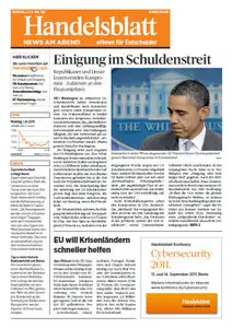 Handelsblatt News am Abend vom 01.08.2011
