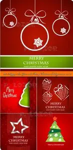 2013 Happy New Year and Merry Christmas holiday vector backgrounds set 10