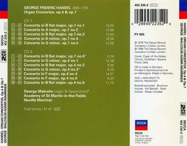 Neville Marriner, Academy of St Martin in the Fields - George Frideric Handel: Organ Concertos Op.4 & Op.7 (1996)