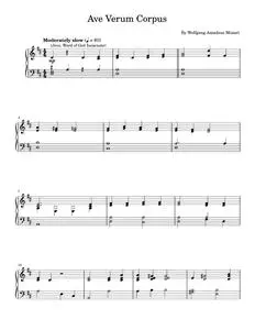 Ave verum - Wolfgang Amadeus Mozart (Piano Solo)
