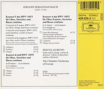 Douglas Boyd, The Chamber Orchestra of Europe - Johann Sebastian Bach: Oboenkonzerte BWV 1053, 1055, 1059 (1990)