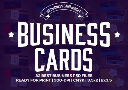 CreativeMarket - 32 Stylish Business cards Bundle