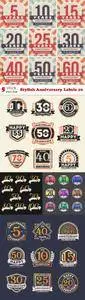 Vectors - Stylish Anniversary Labels 10