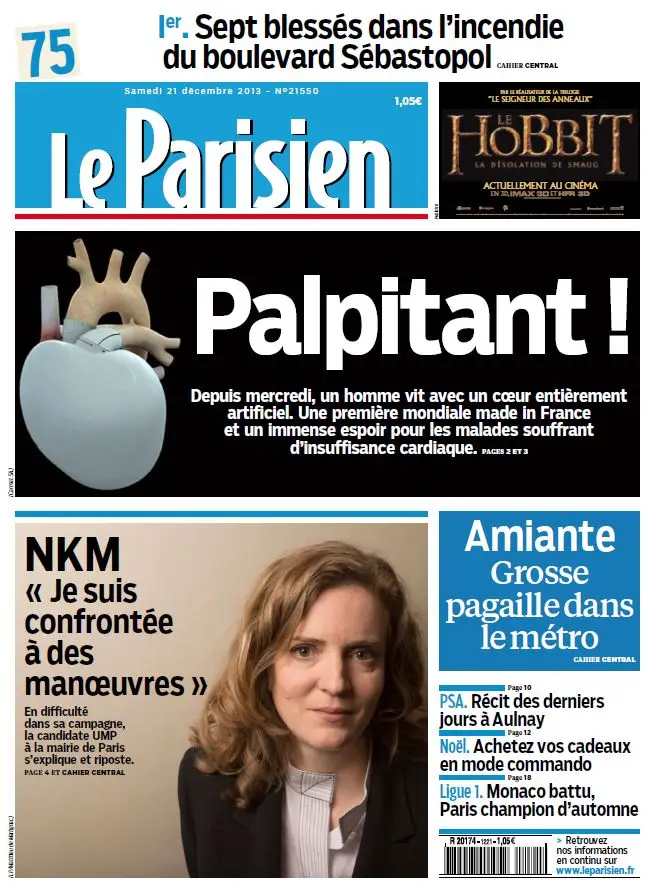 Le Parisien + Journal de Paris du Samedi 21 Décembre 2013