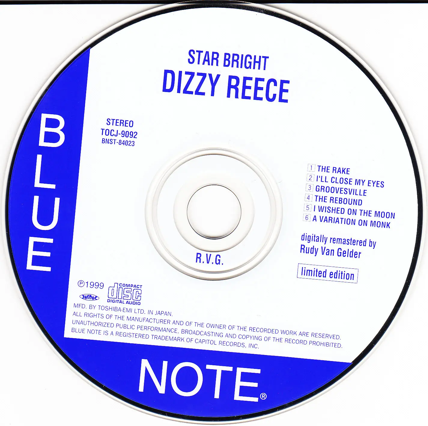 Dizzy Reece Star Bright 1959 Blue Note Japan Mini Lp Rvg Tocj