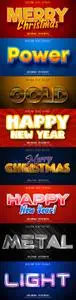 Merry Christmas editable font effect text collection illustration design 2