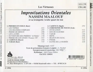 Nassim Maalouf - Improvisations Orientales (1994) {Club Du Disque Arabe ‎AAA116}