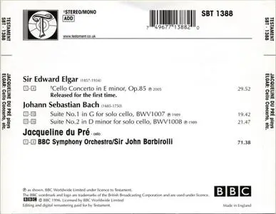 Jacqueline du Pré, BBC Symphony Orchestra, John Barbirolli - Elgar: Cello Concerto, J.S. Bach: Cello Suites Nos. 1 & 2 (2005)