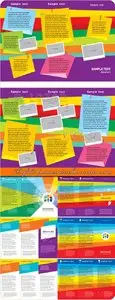 Tri fold business brochure vector set 19