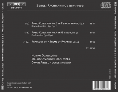 Noriko Ogawa, Malmö Symphony Orchestra, Owain Arwel Hughes - Rachmaninov: Piano Concertos Nos. 1 & 4 (2012)