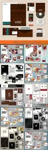 Corporate identity template vector set 38