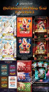 GraphicRiver Christmas and New Year Flyers Pack 3
