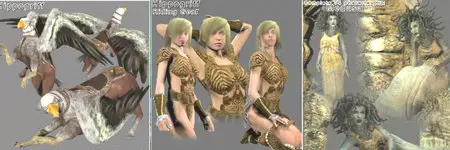 3D: Hippogriff | V4: Hippogriff Rider | V4: Medusa 