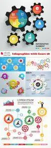 Vectors - Infographics with Gears 28