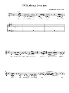 I Will Always Love You - David Foster, Dolly Parton, Whitney Houston (Piano-Vocal-Guitar (Piano Accompaniment))