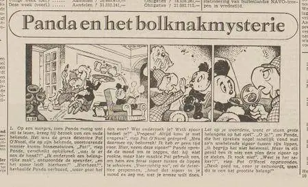 Kranten Strips 00 Panda V057 Panda En Het Bolknakmysterie Haarlems Dagblad 1959