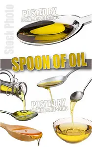 Spoon of oil - UHQ Stock Photo