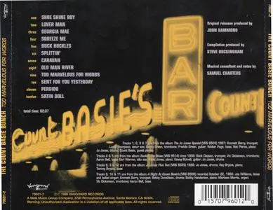 The Count Basie Bunch - Too Marvelous for Words (1999) {Vanguard Records 79601-2 rec 1956-1958}