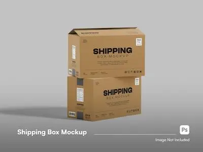 Front view stacked cardboard boxes 3d isolated mockup 85048089