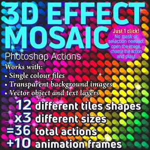 GR - 3D Effect Mosaic Photoshop Actions 23159000