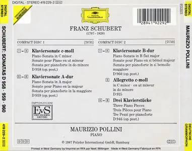 Maurizio Pollini - Franz Schubert: Die späten Klaviersonaten (1987)