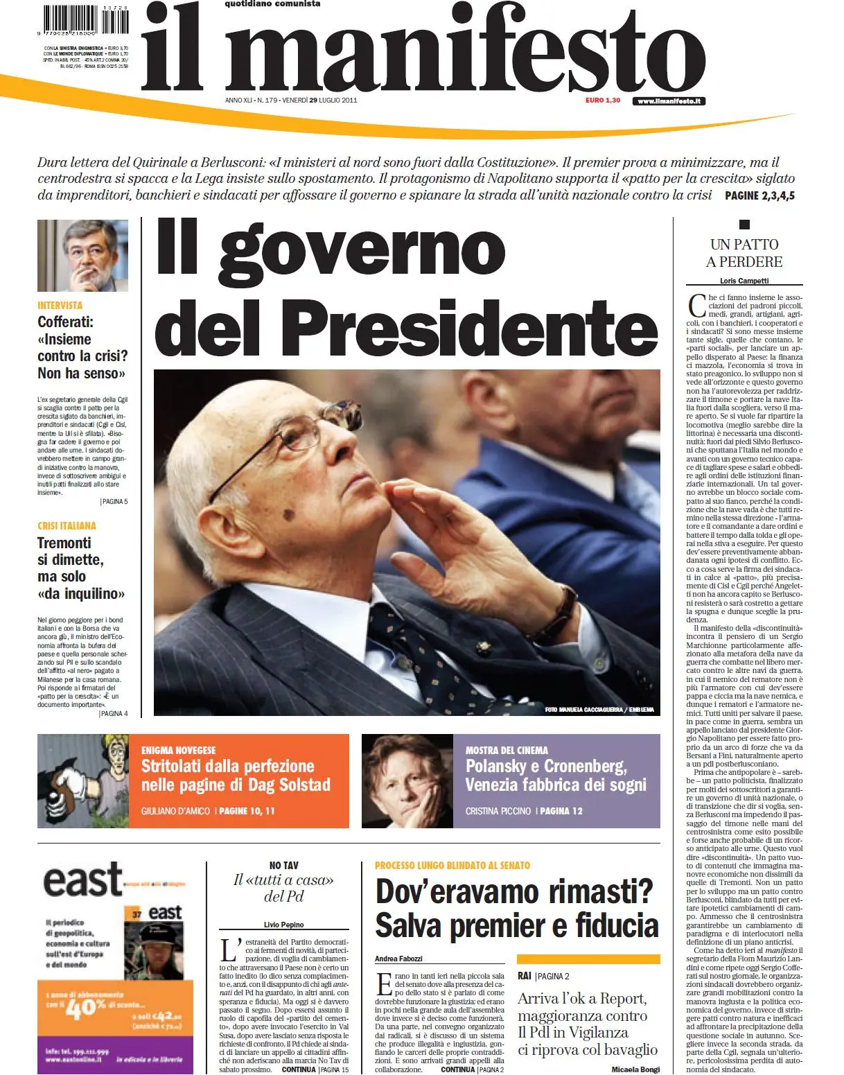IL MANIFESTO 29 LUGLIO 2011
