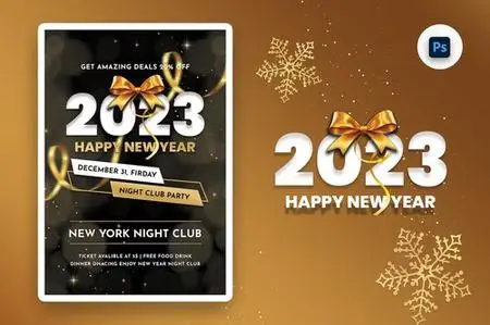 New Year Party Flyer Design Template 427QSRX