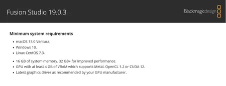 Blackmagic Design Fusion Studio 19.0.3 macOs
