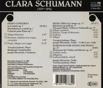 Veronica Jochum, Bamberger Symphoniker, Joseph Silverstein - Clara Schumann: Piano Concerto, Piano Trio, 3 Romances (1992)