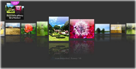 Horizontal Scrolling Dock Icon Menu with Blur&Reflection 2.2