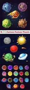 Vectors - Cartoon Fantasy Planets