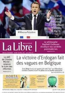 La Libre Belgique du Mardi 18 Avril 2017