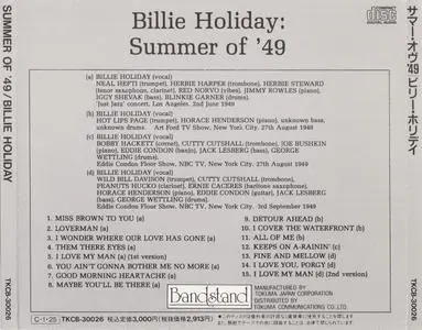 Billie Holiday - Summer Of  '49 (1949) {Bandstand Japan, TKCB-30026, Early Press}