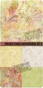 Stock Photo: Vintage floral background.Set.9