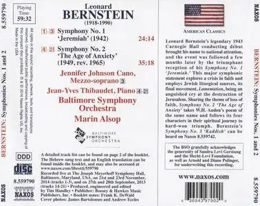 Jennifer Johnson Cano, Jean-Yves Thibaudet, Baltimore SO, Marin Alsop - Leonard Bernstein: Symphonies Nos. 1 & 2 (2017)