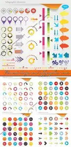 Elements design arrows and infographics vector