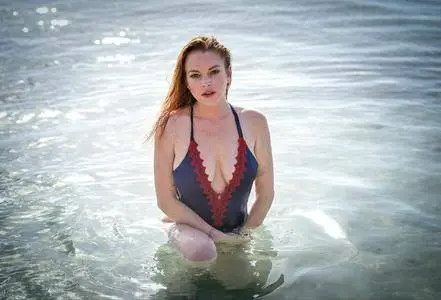 Lindsay Lohan - Swimsuit Photoshoot at a Mauritius beach on May 11, 2016