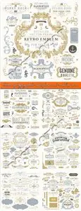 Retro style typographic labels frames and emblems vector