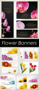 Flowers Banners Vector