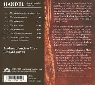 Handel - Academy of Ancient Music - Concerti Grossi, Op. 3, Sonata a 5 (2007) 