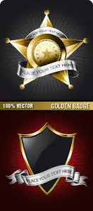 Stock Vector - Golden Badge