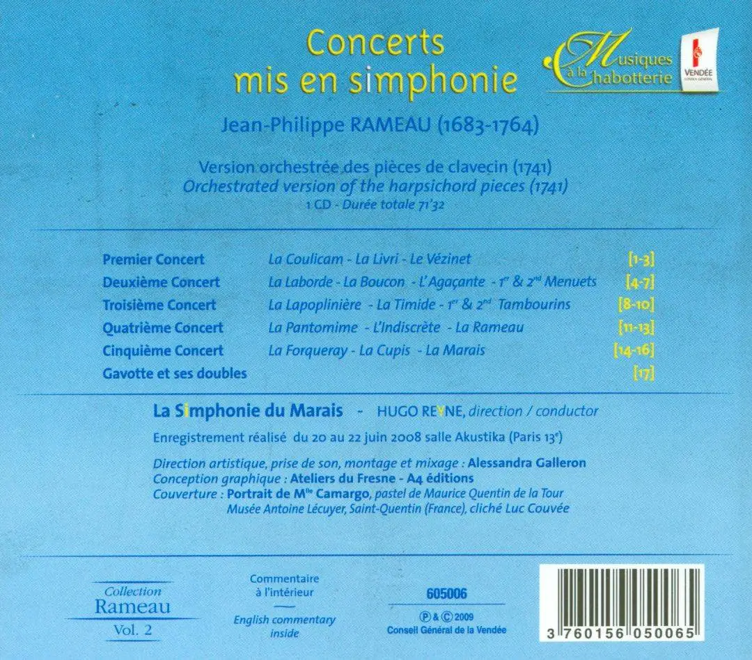 La Simphonie Du Marais, Hugo Reyne - Rameau: Concerts mis en simphonie (2010)