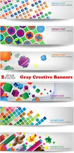 Vectors - Gray Creative Banners