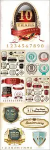Vector - Anniversary golden premium labels