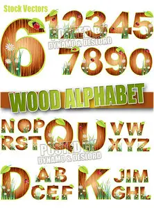 Wood alphabet 2 - Stock Vectors