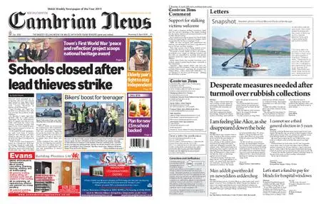 Cambrian News Arfon & Dwyfor – 12 April 2019