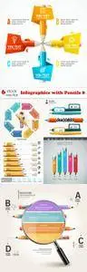 Vectors - Infographics with Pencils 8