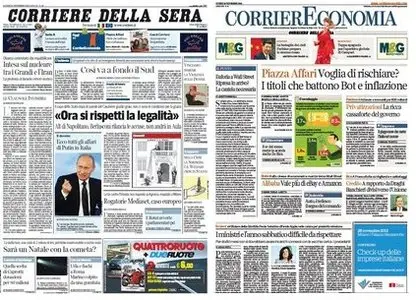 Il Corriere della Sera (25-11-13) + Corriere Economia