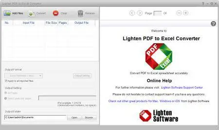 Lighten PDF to Excel Converter 6.0.0 Multilingual Portable