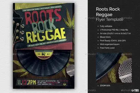 GraphicRiver - Roots Rock Reggae Flyer Template 19340964